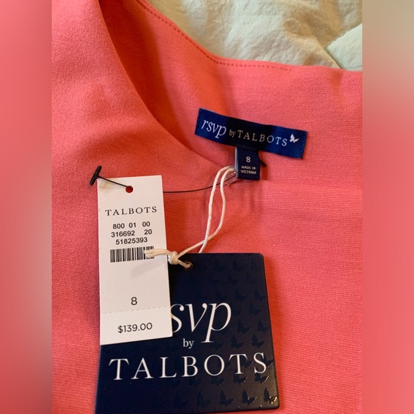 Talbots RSVP Sheath Dress Size 8 With Lacy Ruffle At Hem NWT - Picture 4 of 7